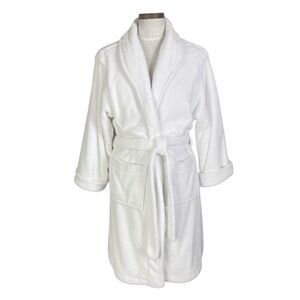 Nicole Miller NY White Plush Belted Robe Sz L